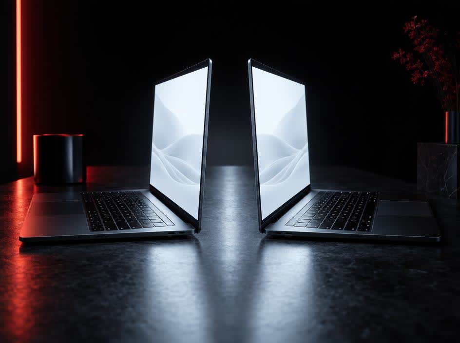 A dark screen showing a single clean digital time readout glowing bright above a completely cleared desk, nothing else in the frame.